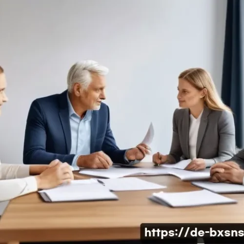 비즈니스 모델에 따라 달라지는 출구 전략 - A professional family business meeting in a modern German office setting, showing a multi-generation...